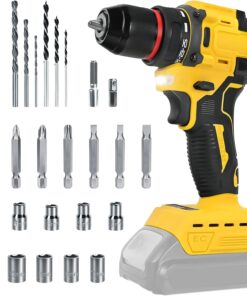 Cordless Drill Driver Compatible with Dewalt 20V Battery Brushless Two Speed